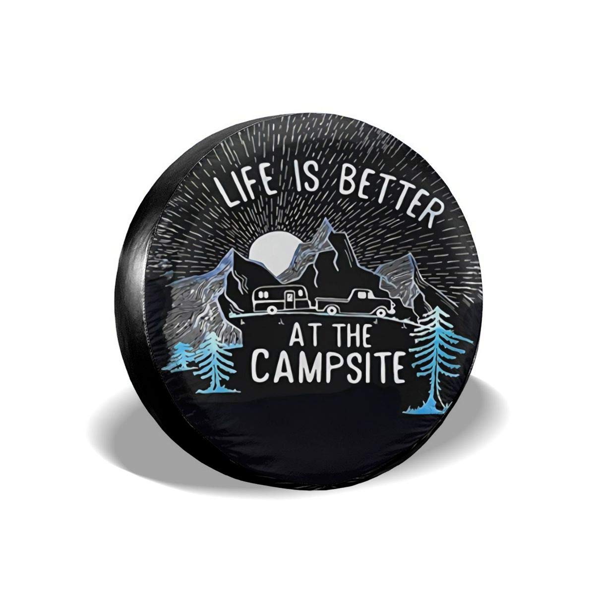 Juhucc Life is Better at Campsite Tire Cover Potable Universal Wheel Covers Powerful Waterproof Tire Cover for SUV,Trailer,Camper,Rv Tire Cover Tire