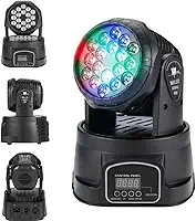 Canhão Moving Head 18 LEDs 100W RGB Efeito Som Automatico DJ Palco Balada Festa