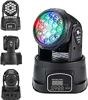 Canhão Moving Head 18 LEDs 100W RGB Efeito Som Automatico DJ Palco Balada Festa