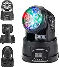 Canhão Moving Head 18 LEDs 100W RGB Efeito Som Automatico DJ Palco Balada Festa