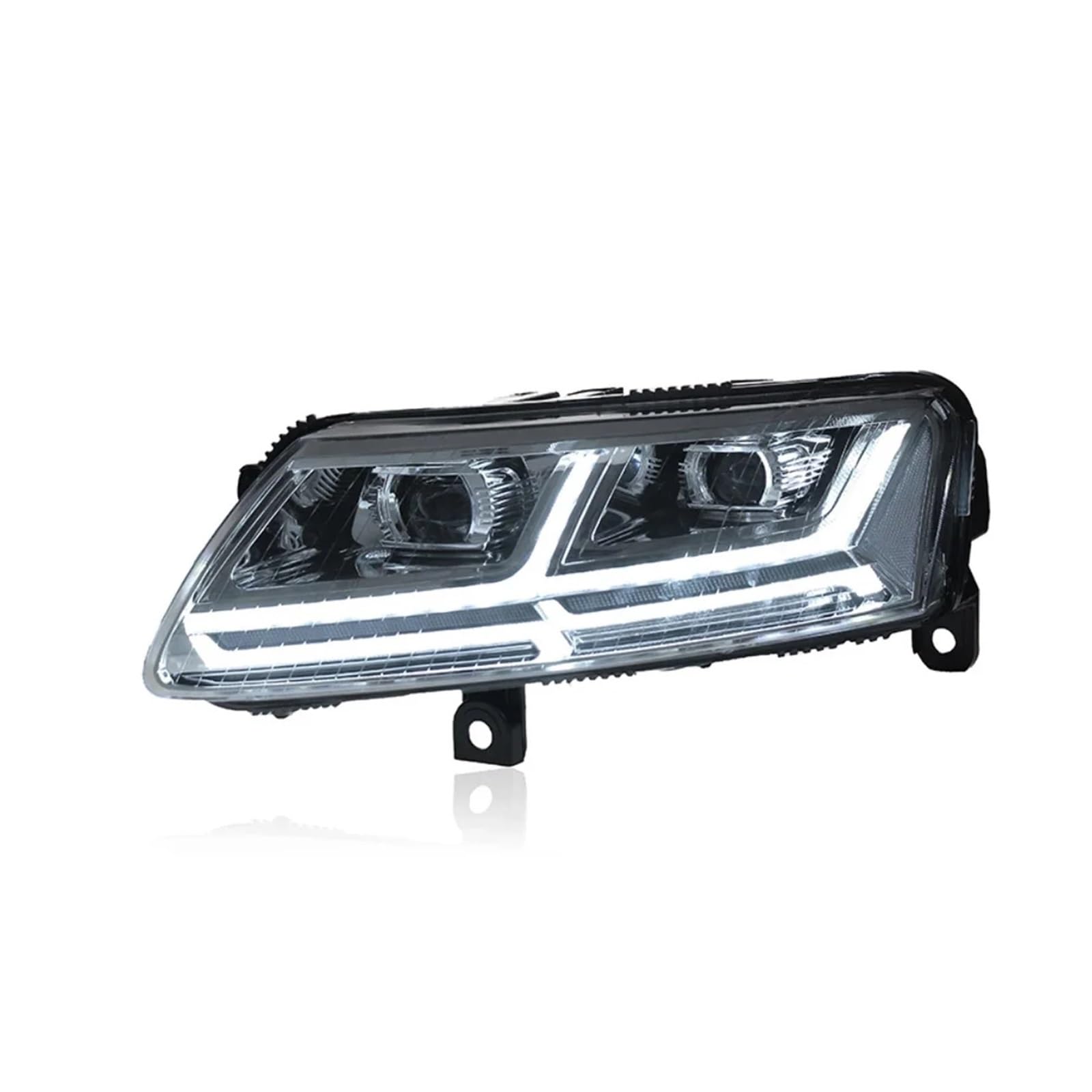 Coppia di fari anteriori compatibili con Audi A6L 2005-2012 con luci sequenziali.(1 set Silver,Xenon)