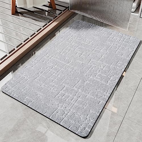 ikuso Waschbar Badezimmerteppich Saugfähige Badvorleger,Badematte rutschfest,Duschvorleger für...