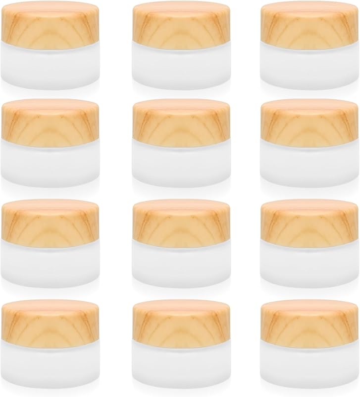 Olutacot Frascos Cosméticos de Vidro com Tampas, 5 g, Pacote com 12
