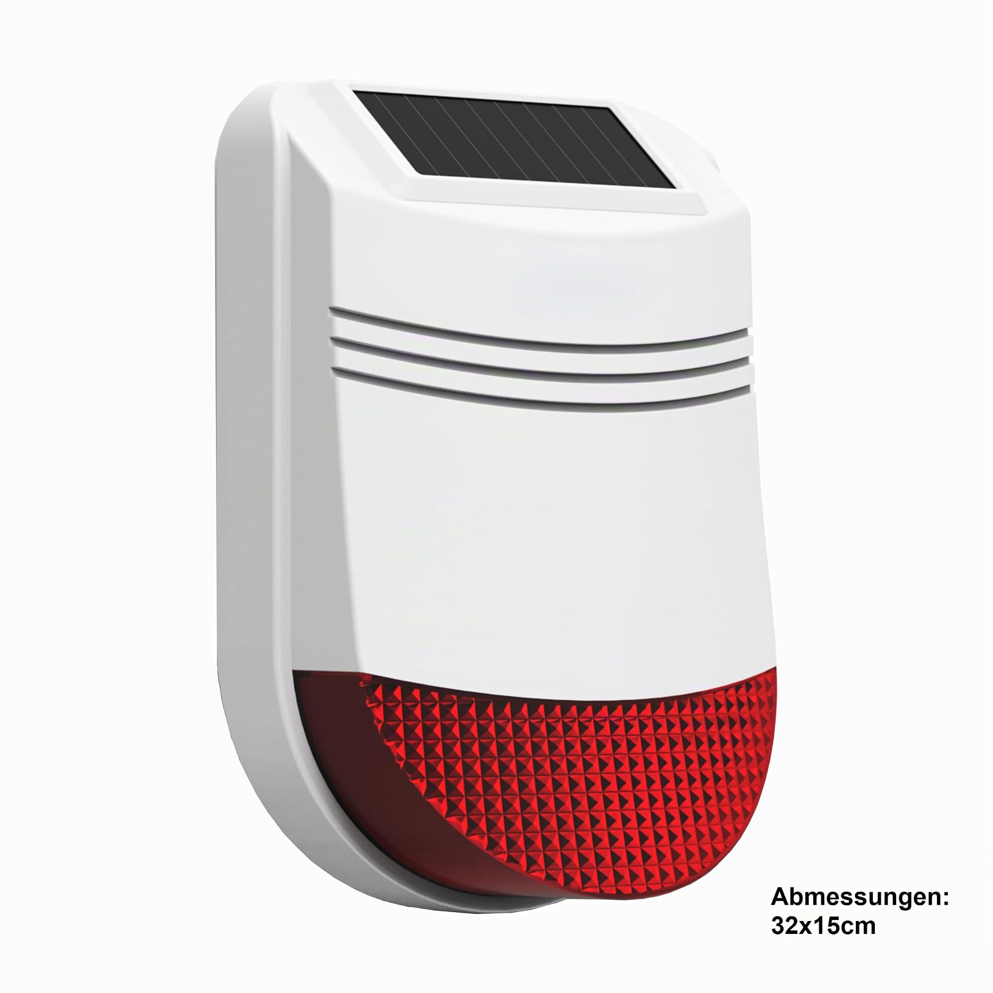 Safe2Home® Solar Funk Außensirene / Außenalarm für Funk Alarmanlage Safe2Home Serie SP110 / SP210 / Basic - LTE Alarmsytem - mit Repeater Funktion