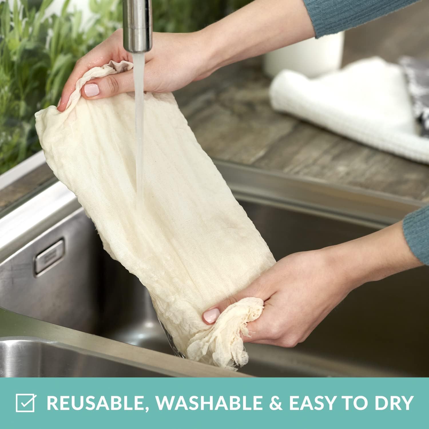 Cheesecloth Nut Milk Bag Strainer 3Pack, GOTS Certified Cheese Cloths