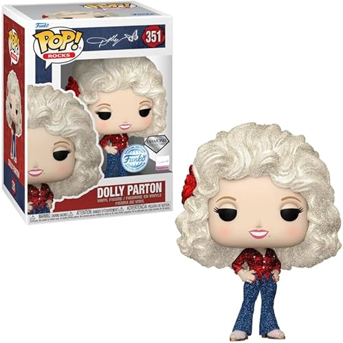 Funko Figura de vinilo Dolly Parton '77 Tour Diamond Glitter Pop! #351 - Entertainment Earth Exclusive