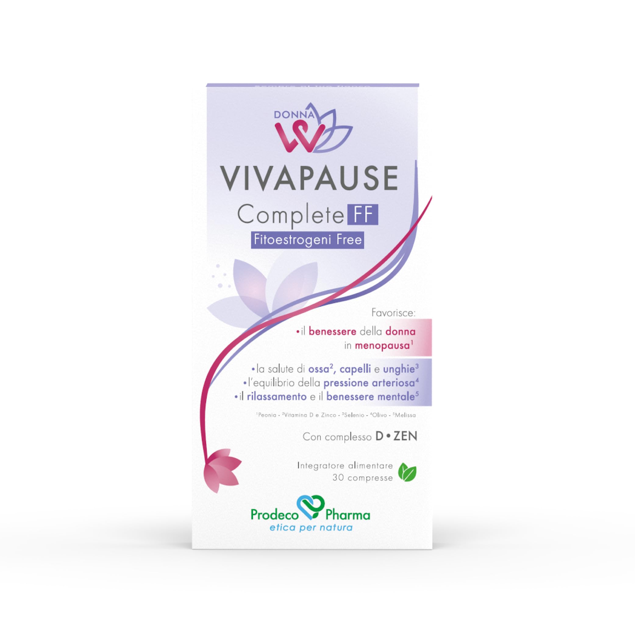 Prodeco Pharma DONNAW VIVAPAUSE Complete FF Fitoestrogeni Free 30 Compresse Integratore Alimentare per la Menopausa