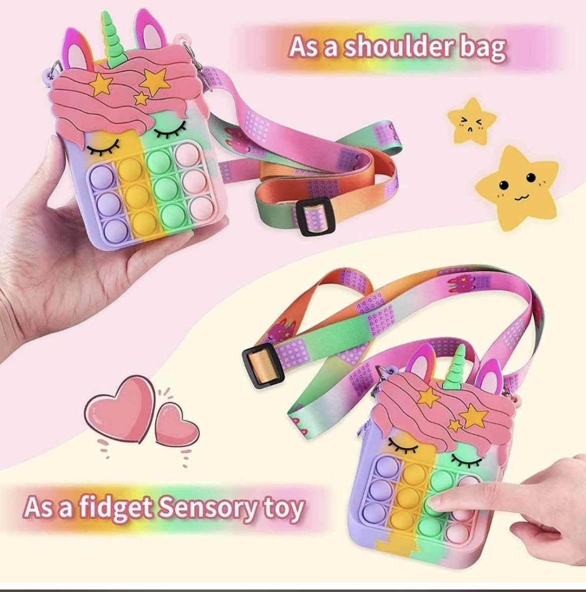 Pop It Sling Bag - Kids Bubble Toy Shoulder Bag -7