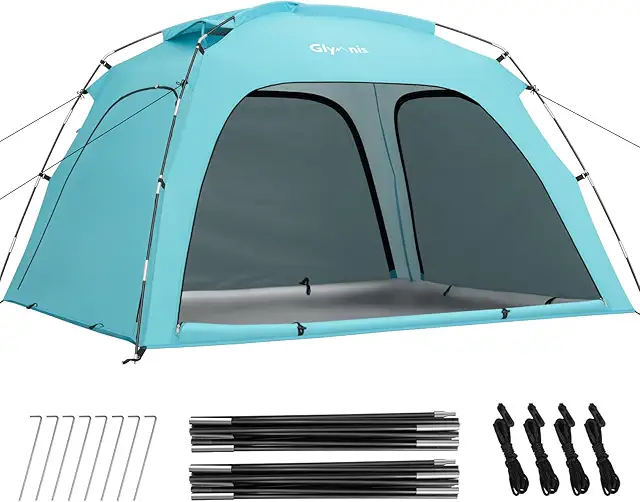 Tenda da Spiaggia Grande 4 Posti Portatile UPF50+ per Famiglie