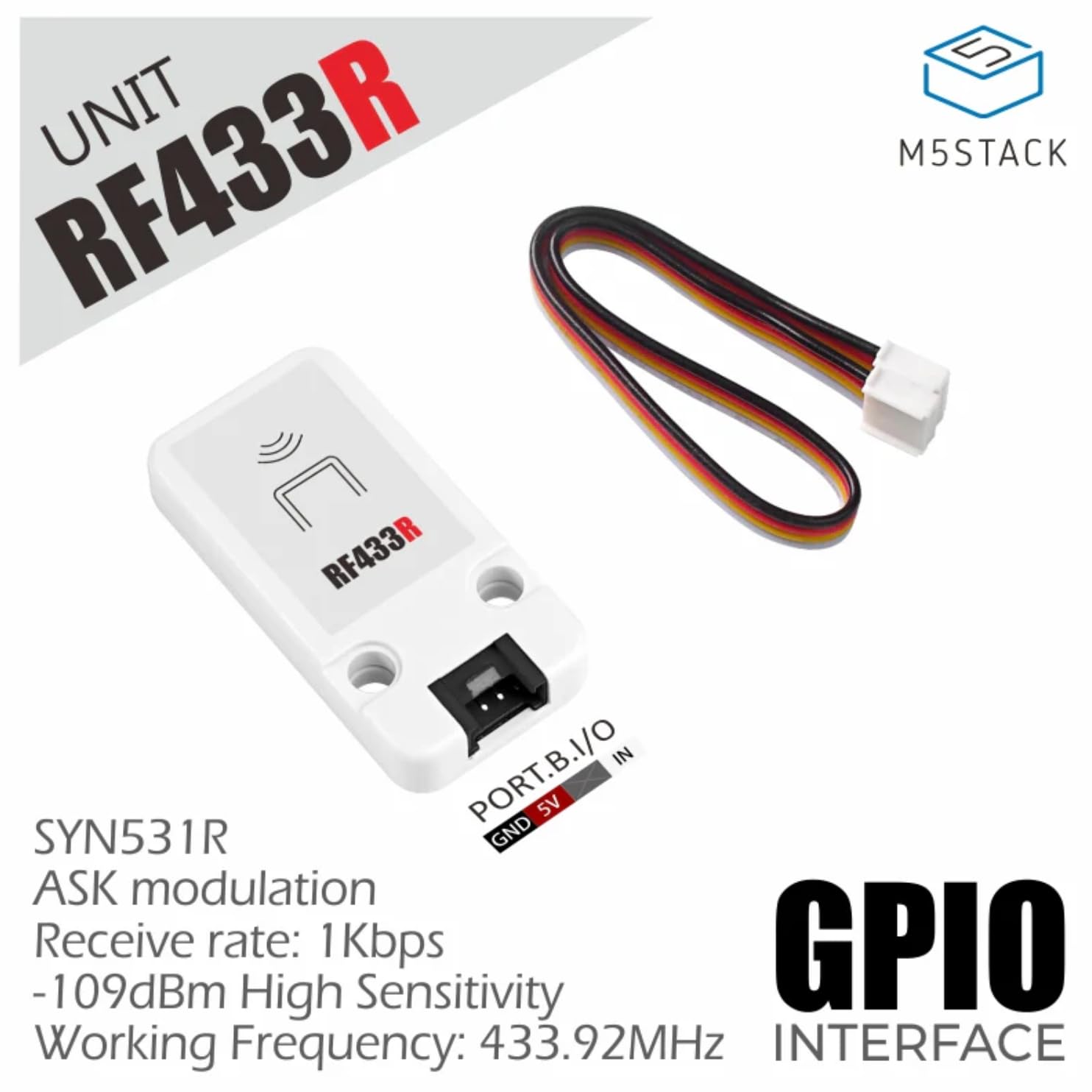 M5Stack Module récepteur RF Unit 433 MHz SYN513R