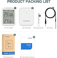 Vista 8 de Inkbird ITH-20R Higrómetro digital para interiores y exteriores, termómetro inalámbrico para habitación con sensor, pantalla de temperatura precisa