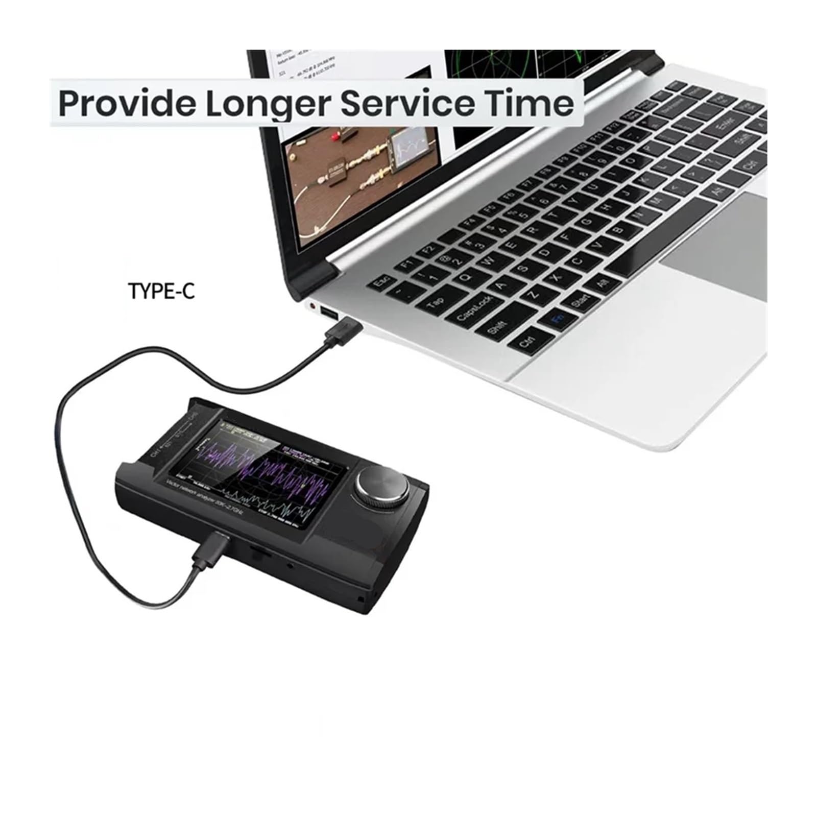 Antennenanalysator, Vector Network Antennenanalysator 4 Zoll IPS LCD-Display Touchscreen 50 kHz 2,7 GHz eingebaut 5000 mAh,für die Netzwerkkabeldiagnose