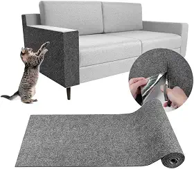 Tapete Arranhador Pet Gatos Cama Box e Canto De Sofá Protetor de Sofá, Autoadesivo, Cortável e Antiestresse | Protege Móveis, Portas e Paredes KAMUFLE (Cinza)