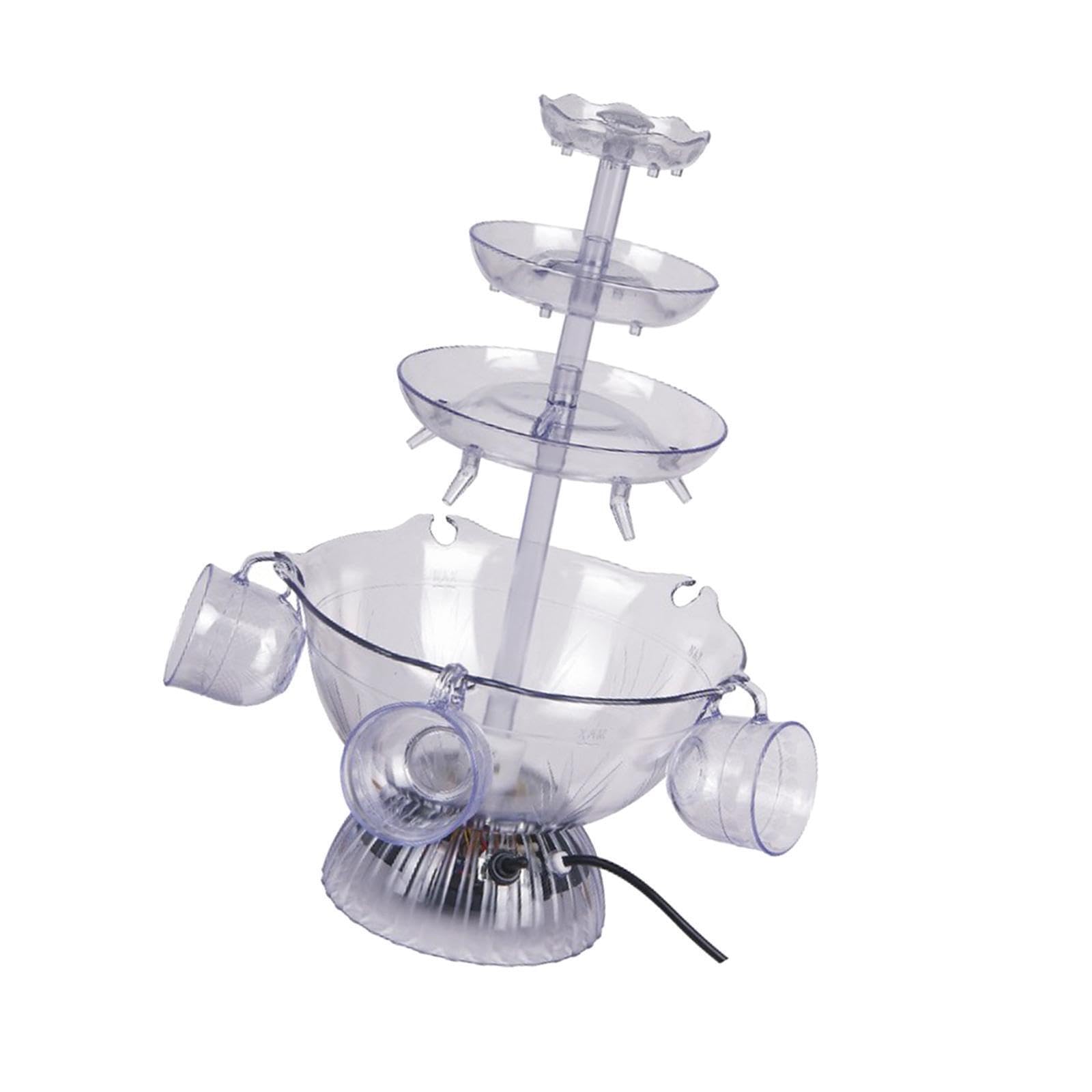 Fuente para fiesta de 3 niveles de amplia aplicación, adorno decorativo, fuente para beber vino cóctel eléctrica 3 niveles mezclada