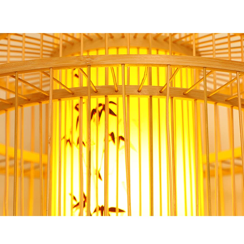 ZHANGL lampadario lanterna di bambù lampada a sospensione in vimini intrecciata a mano E27 paralume in bambù lampada a sospensione regolabile ristorante sala da tè illuminazione risparmio illuminazion
