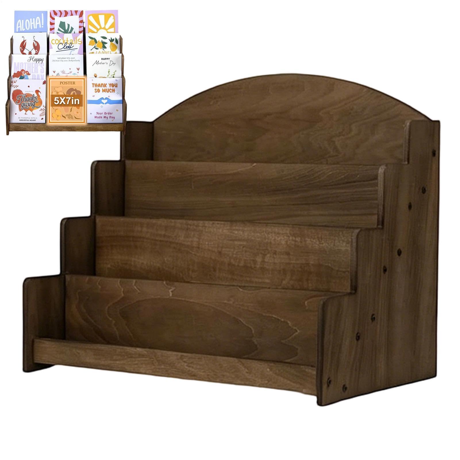 Expositor para Cartas Coleccionables Organizador de postales con 4 niveles | Soporte para Tarjetas de Béisbol para Mesa de Escritorio, , Pasteles, Fotos, Perfumes,
