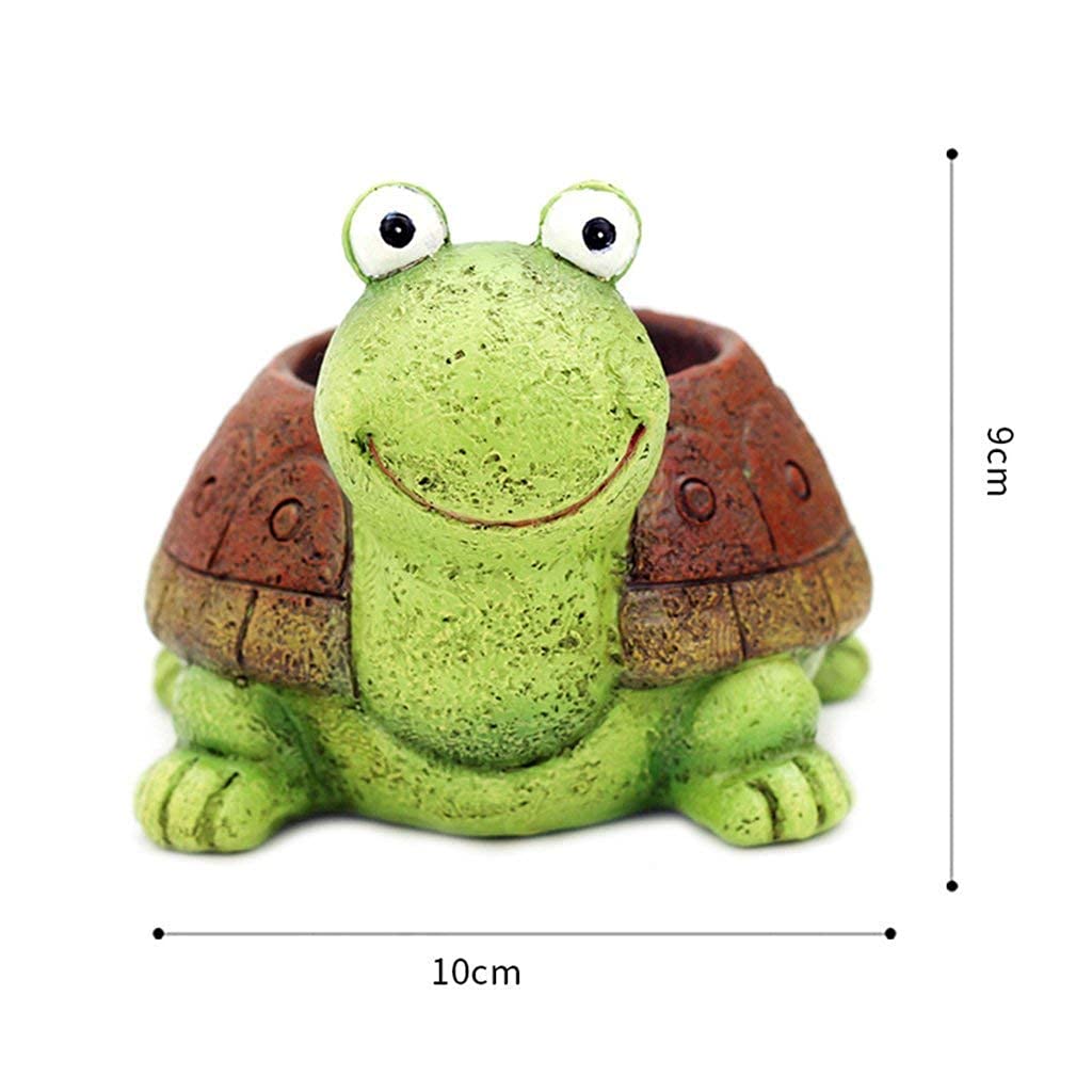 STARDOM MART Tortoise Design Longevity and Success Vastu Cartoon Theme Unique and Trendy Succulent Polyresin/Resin Pot with Artificial Plant Leaves 1