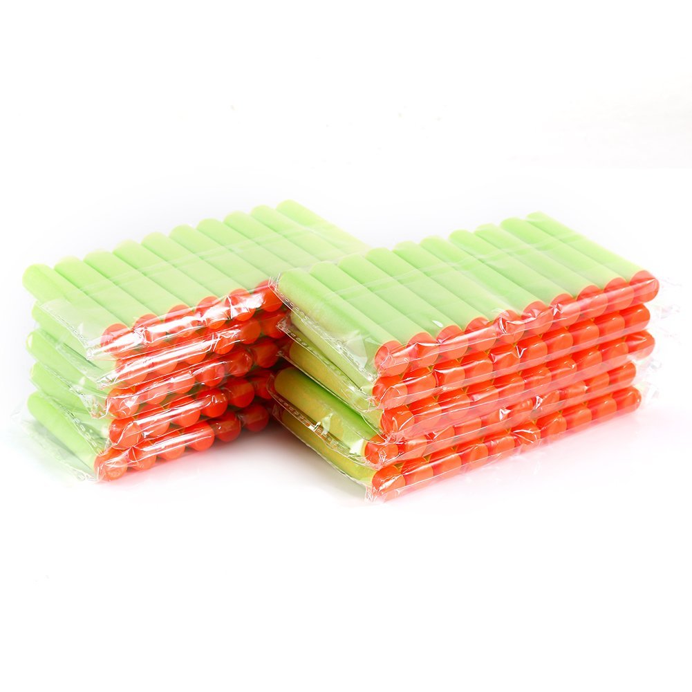 10PCS Refill Darts Bullet Foam Ammo Pack for N-Strike Elite Zombie Strike Rebelle Series Blaster Toy Gun Refill Pack- Green