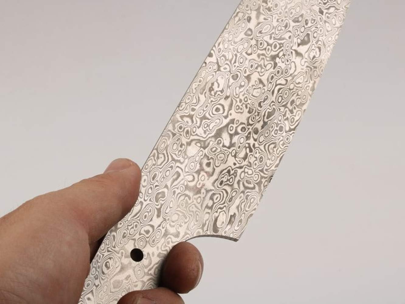 Knives Stainless Damascus Steel Billet Blank Blade Bar For Custom DIY Knife Making (250x35x4mm, B)