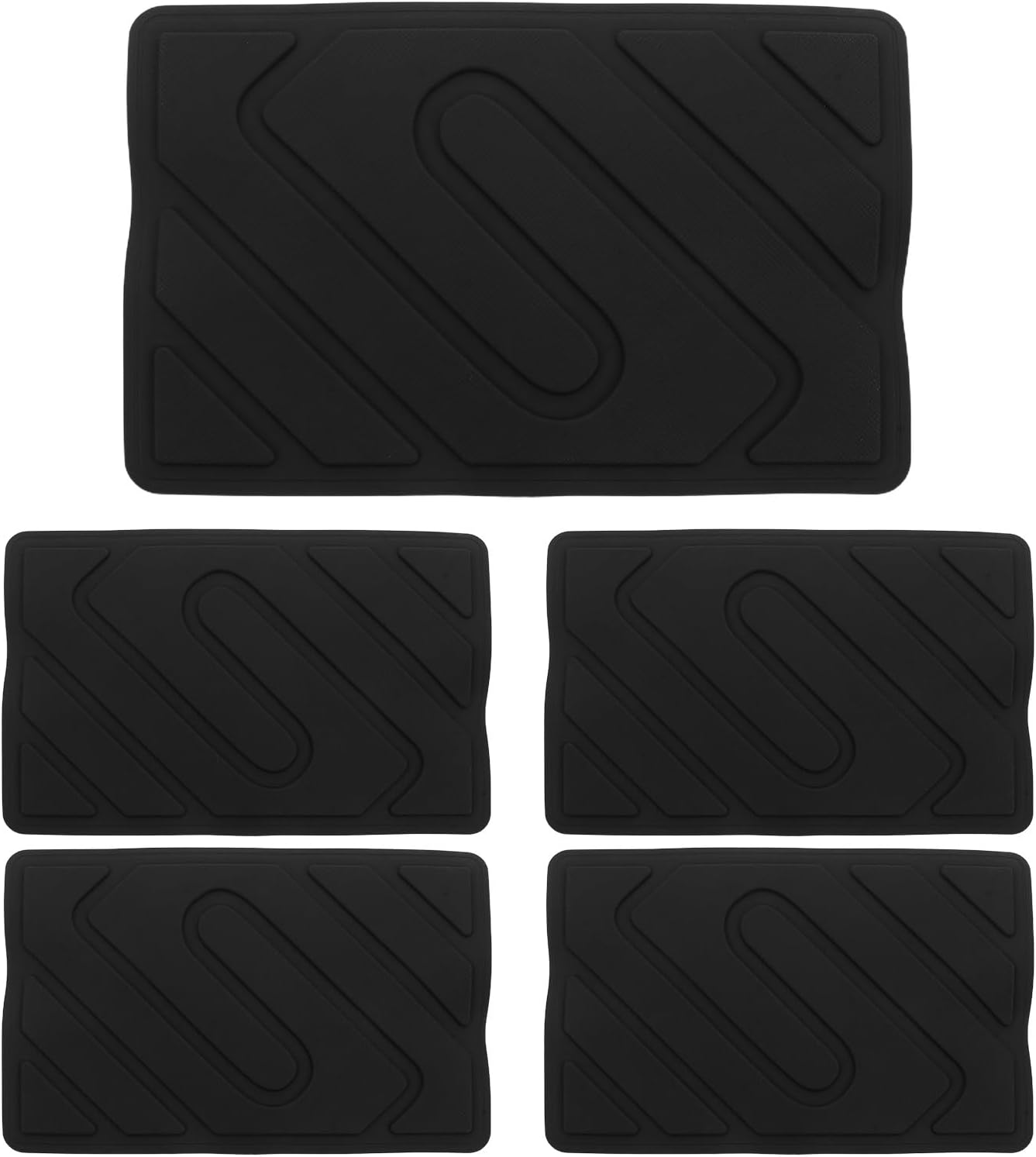 5pcs Car Floor Carpet Mat Patch 9.84x6.30x0.08in Anti-Slip Carpet Protector Pad Vehicle Foot Pedal Repair Patch for Driver Side