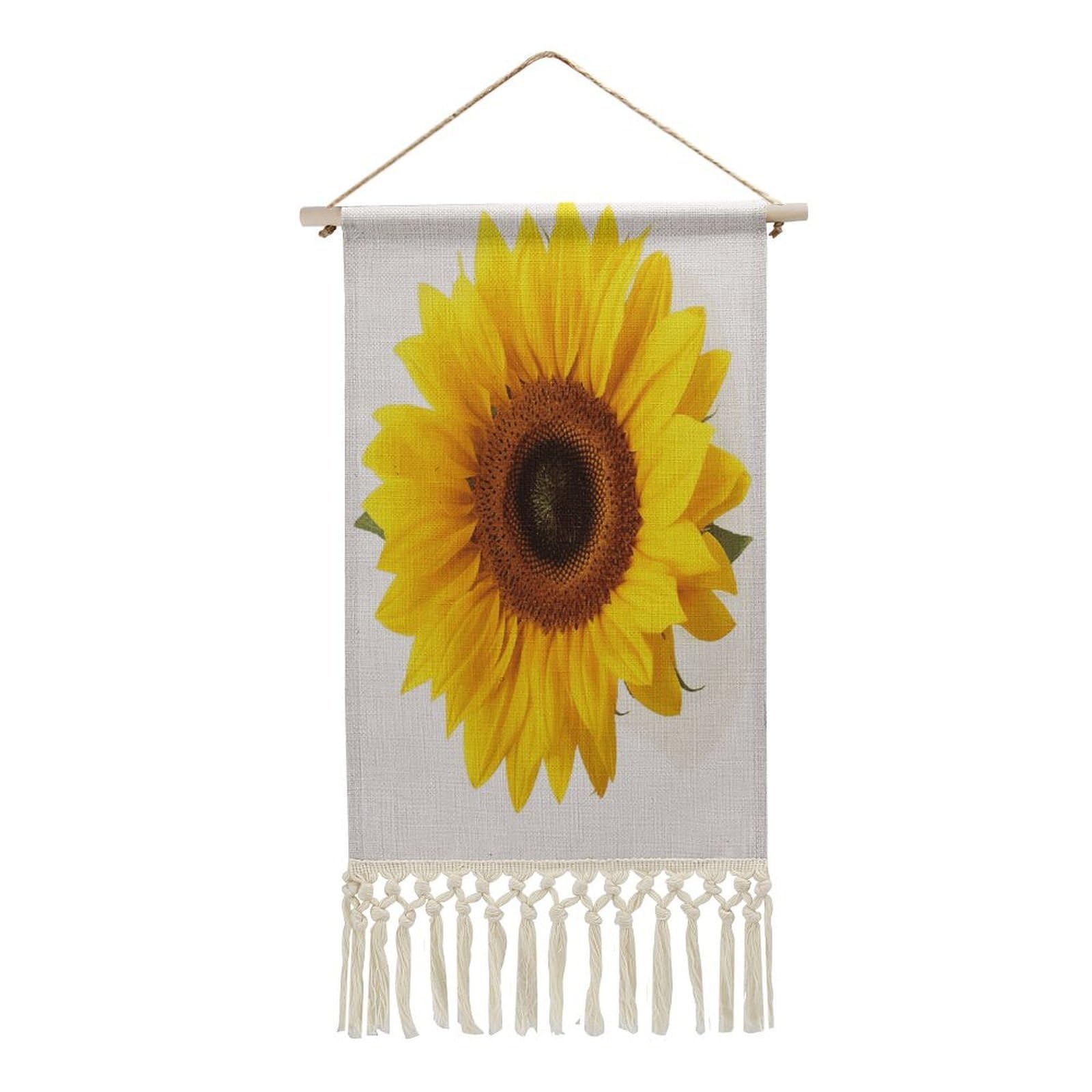 FekiLoot Sunflower Isolated Wall Art Print Decor Art Tapestry with Tassel Cotton Linen Hanging Poster Vintage Aesthetic Wall Art Poster Rustic Wall Art Decor for Home Bedroom Living Room Office