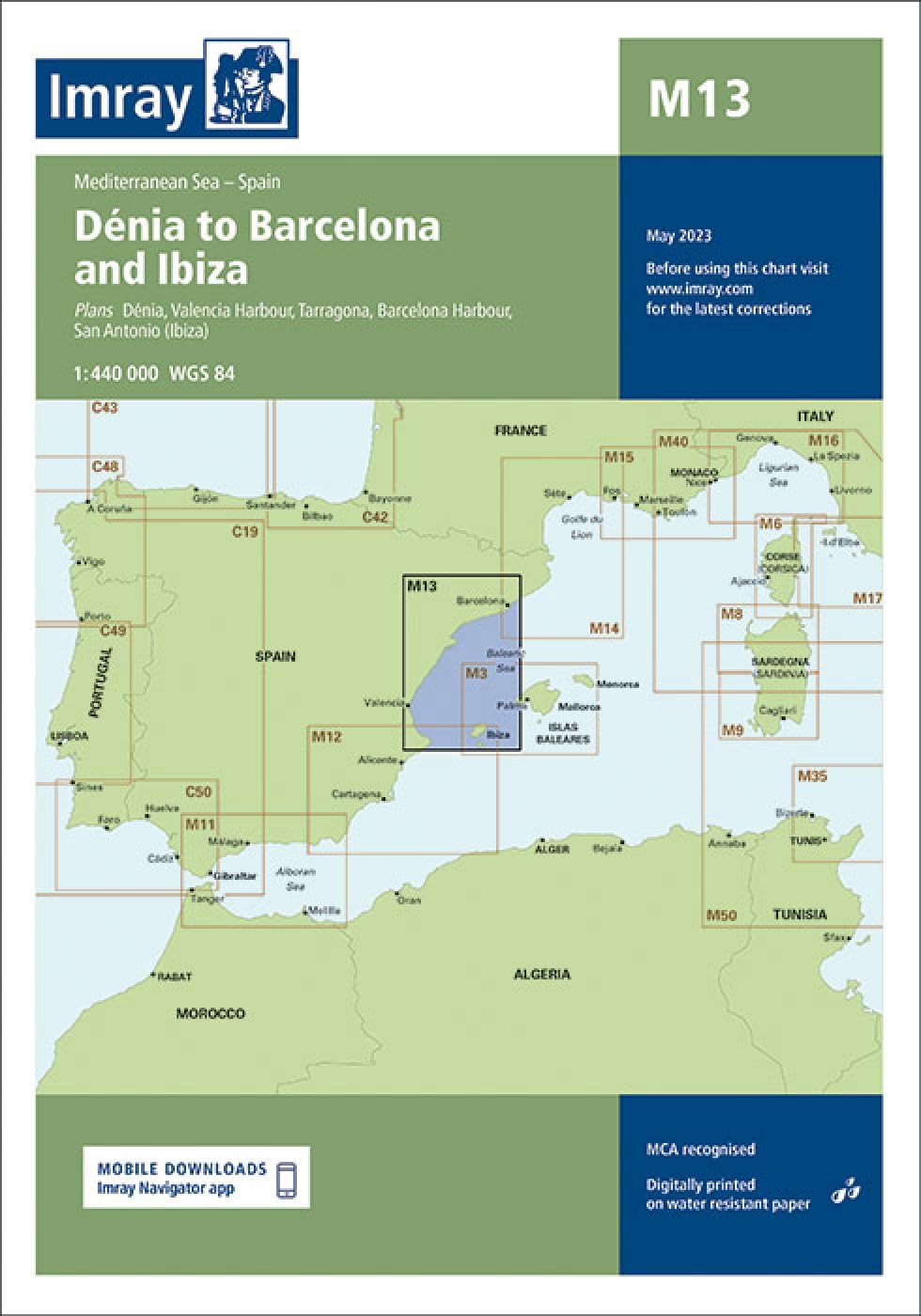 Imray Chart M13: Dénia to Barcelona and Ibiza (M Charts): 13