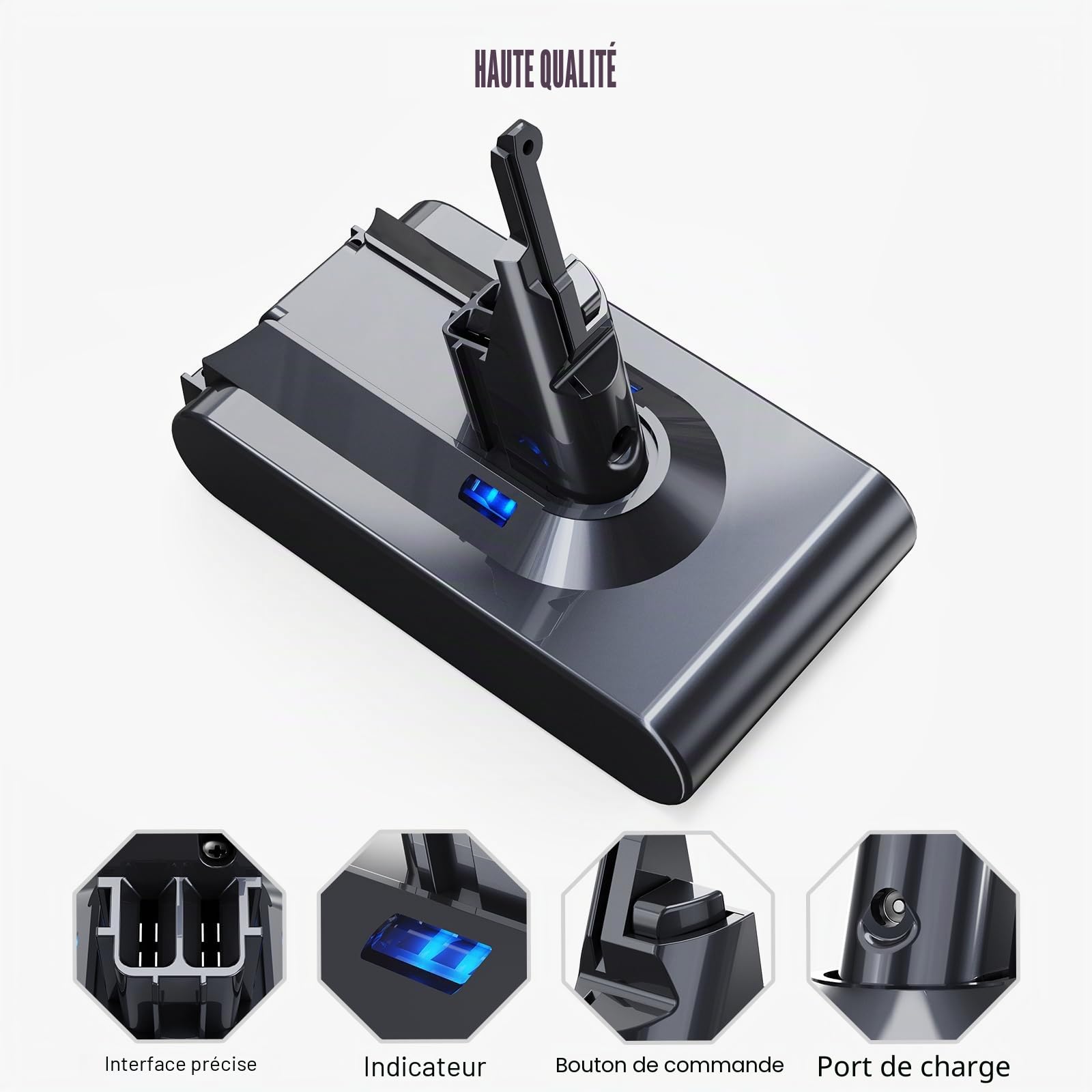 8000mAh V8 Batterie pour Dyson V8 SV10 Remplacement Batterie pour Dyson V8 Absolute Animal Motorhead Fluffy Absolute Aspirateurs avec 2 Filtres + 1 Tournevis