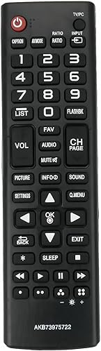 Miniatura 2 de AKB73975722 - Control remoto de TV de repuesto para LG LED HDTV 22LB4510 22LH4530 24LF4520 29LB4510 28LF4520 28LF4520WU 28LF4520-WU 24LB4510-2PU