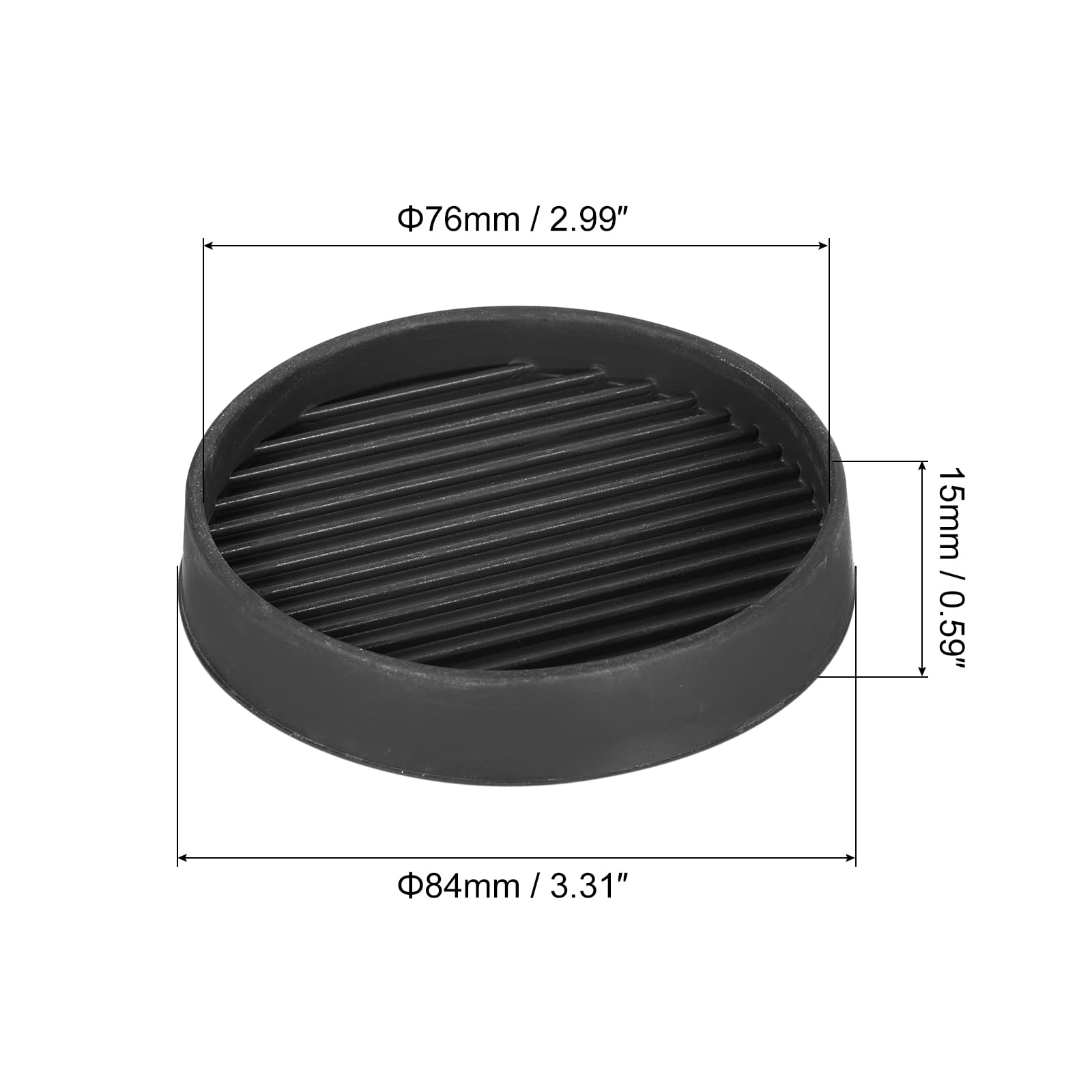 uxcell Chair Leg Floor Protectors, 4Pcs 3", Rubber Round Non-Slip Furniture Pads - Image 2