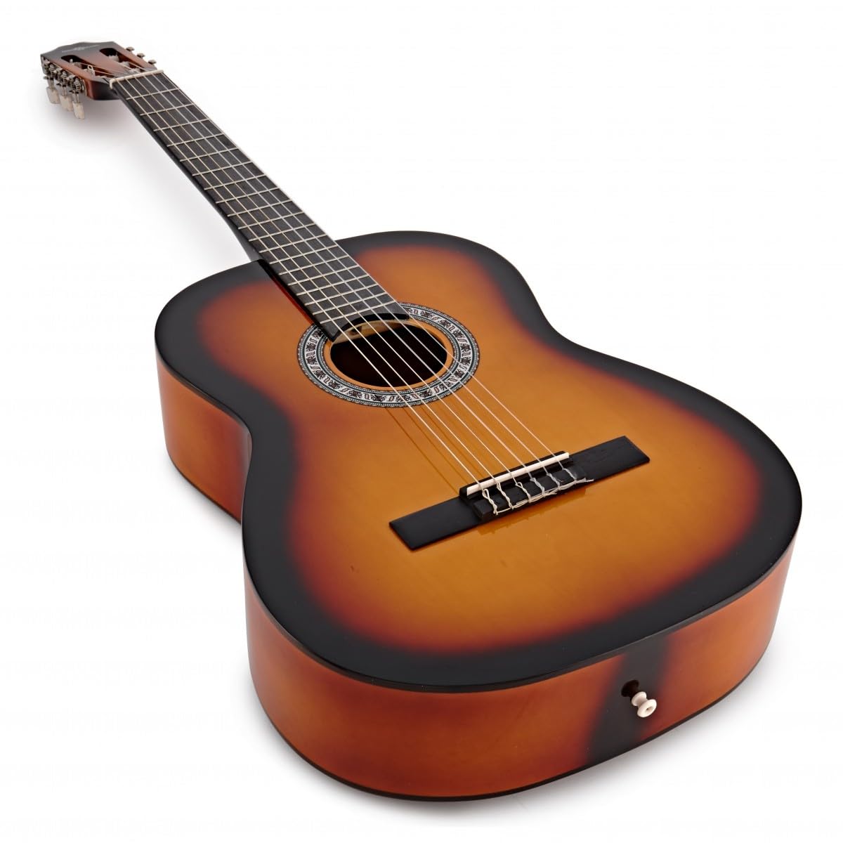 Pacchetto chitarra classica, Sunburst, Gear4music | Include Custodia, Accordatore e Corde, Corpo in Laminato Durevole Resiste alla Pratica e al Jeu, Tono Ricco