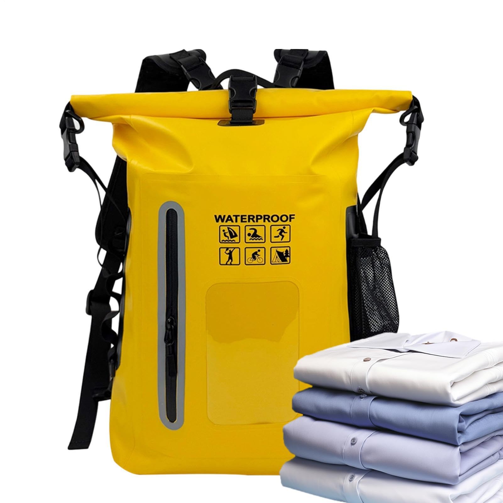 Wodoszczelny Plecak Suchy Rolowany Suchy Worek PVC | Wodoodporny Worek Kajakowy Na Rafting, Kajakarstwo, Paddleboarding, Pływanie, Snowboard, Wędrówki, Podróże, Sporty Plażowe