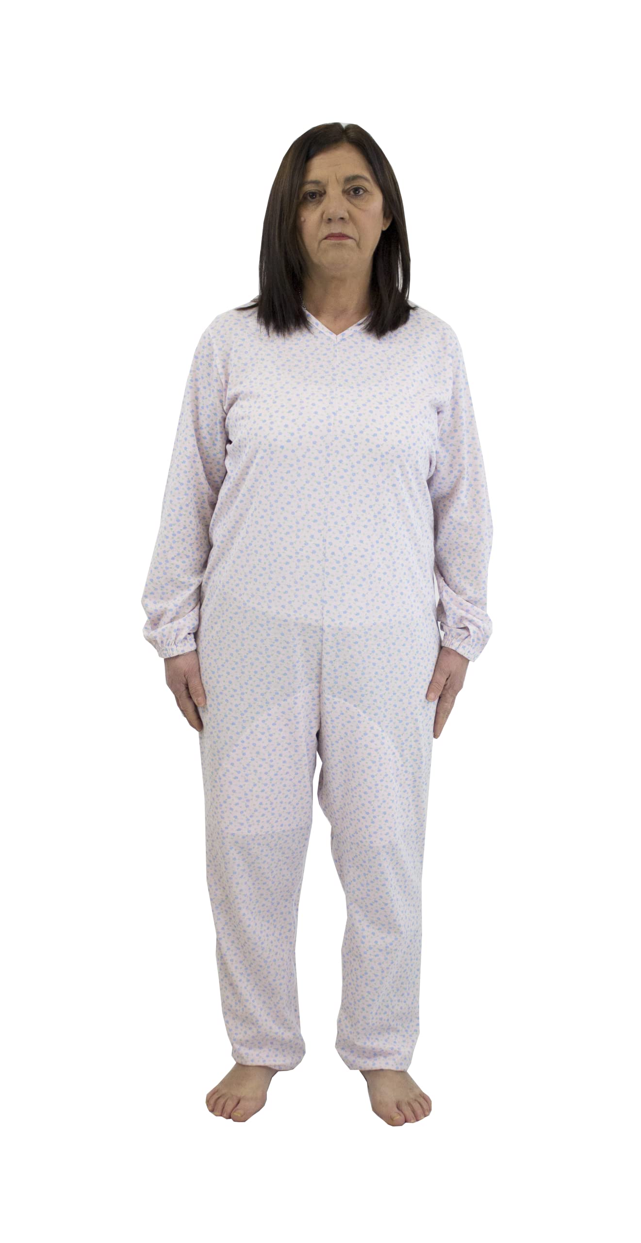 FERRUCCI COMFORT Alzheimer's Pyjamas For Sanitary Suit, Fresh Cotton, For Elderly, Long Sleeves, Back And Indoor Closure, Incontinence Pyjamas, Made In Italy, Female - View #9