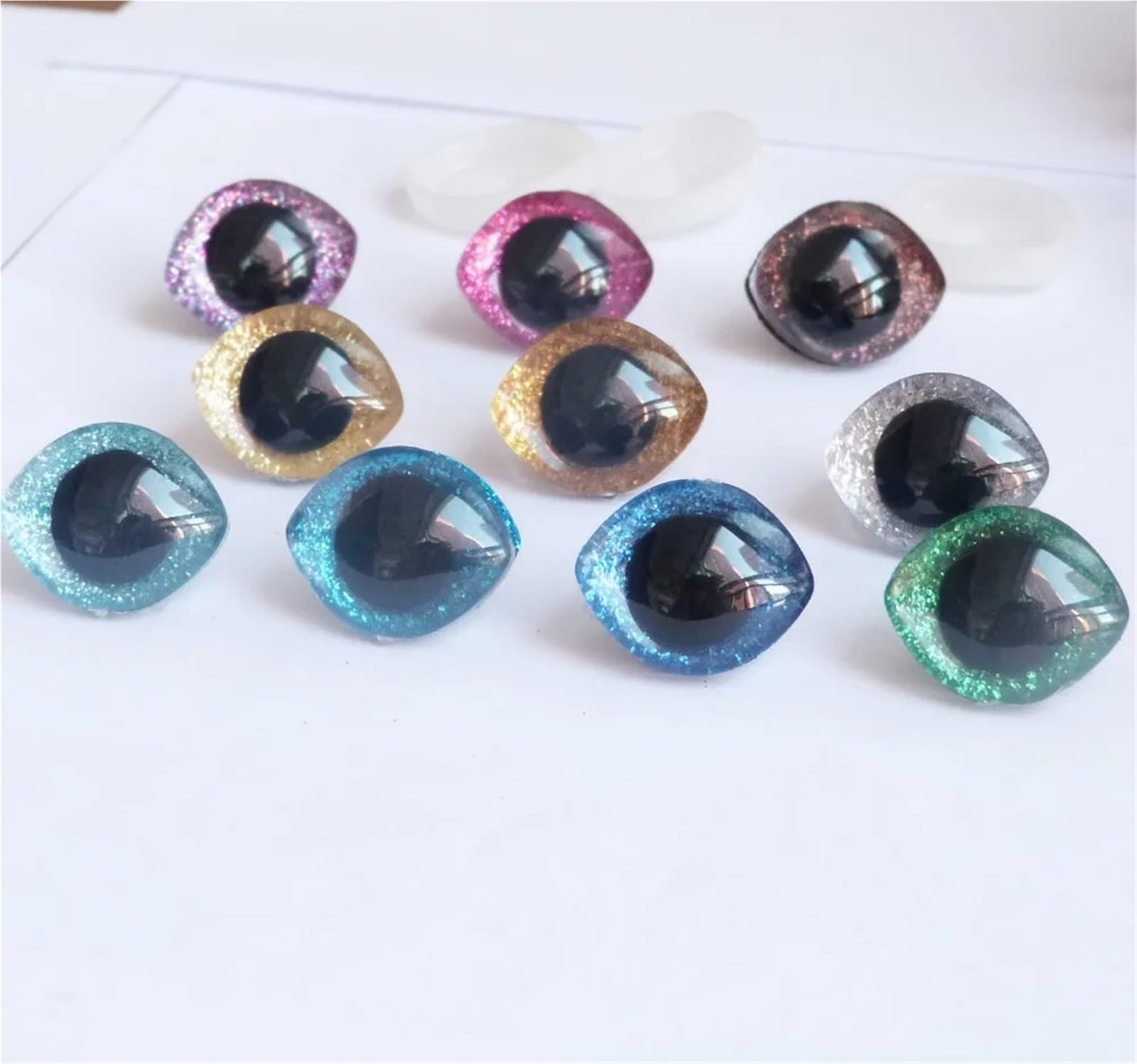 50 Stück Ovale Transparente Kunststoff-Sicherheits-Glitzeraugen 20 X 23 Mm 23 X 28 Mm for Bastelarbeiten
