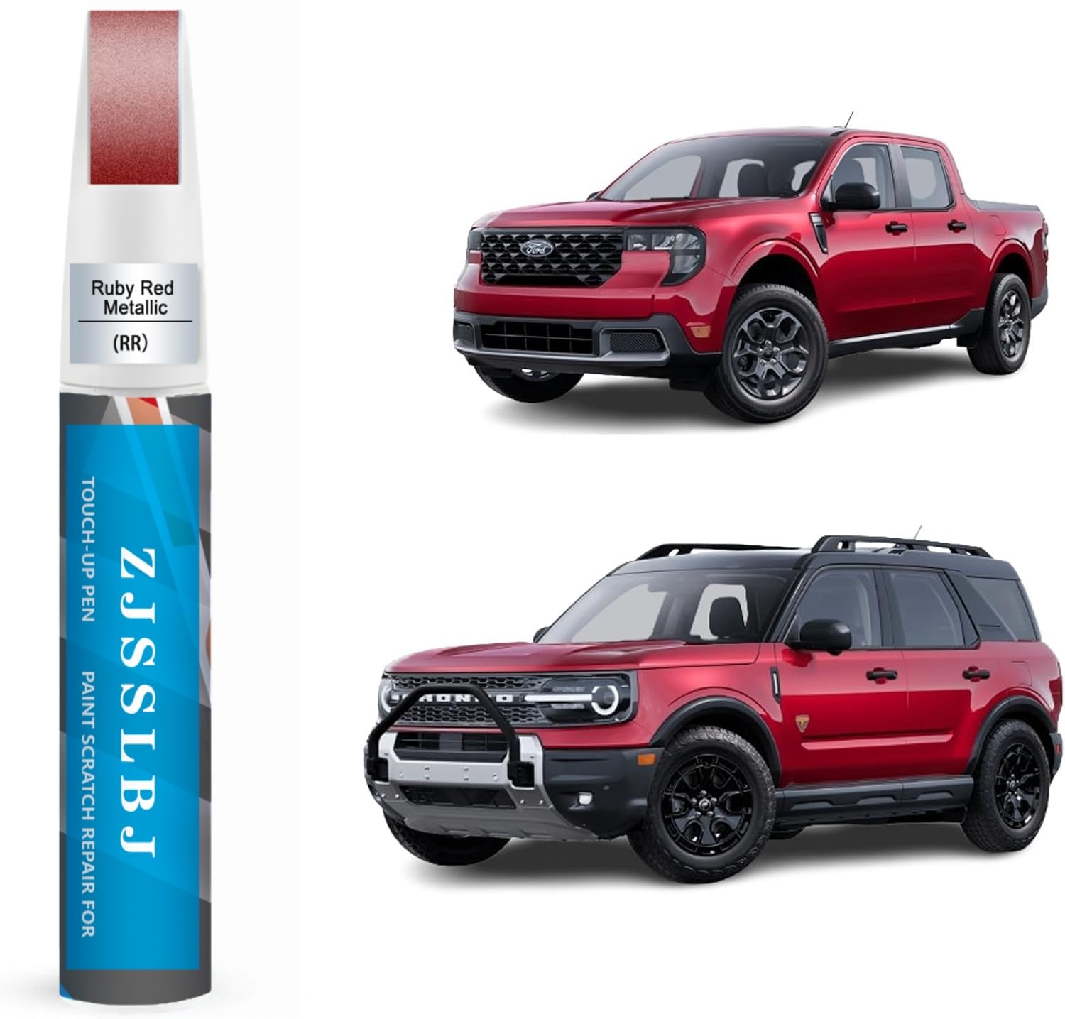Touch Up Paint for Ford, Car Paint Pen Scratch Repair Two-In-One Touch Up Paint, Premium Car Scratch Remover for Deep Scratches (Ruby Red Metallic Tinted Clearcoat(RR) for 2025 Bronco Sport/2025 Bronco/2025 Maverick/2025 Ranger/2025 Super Duty)