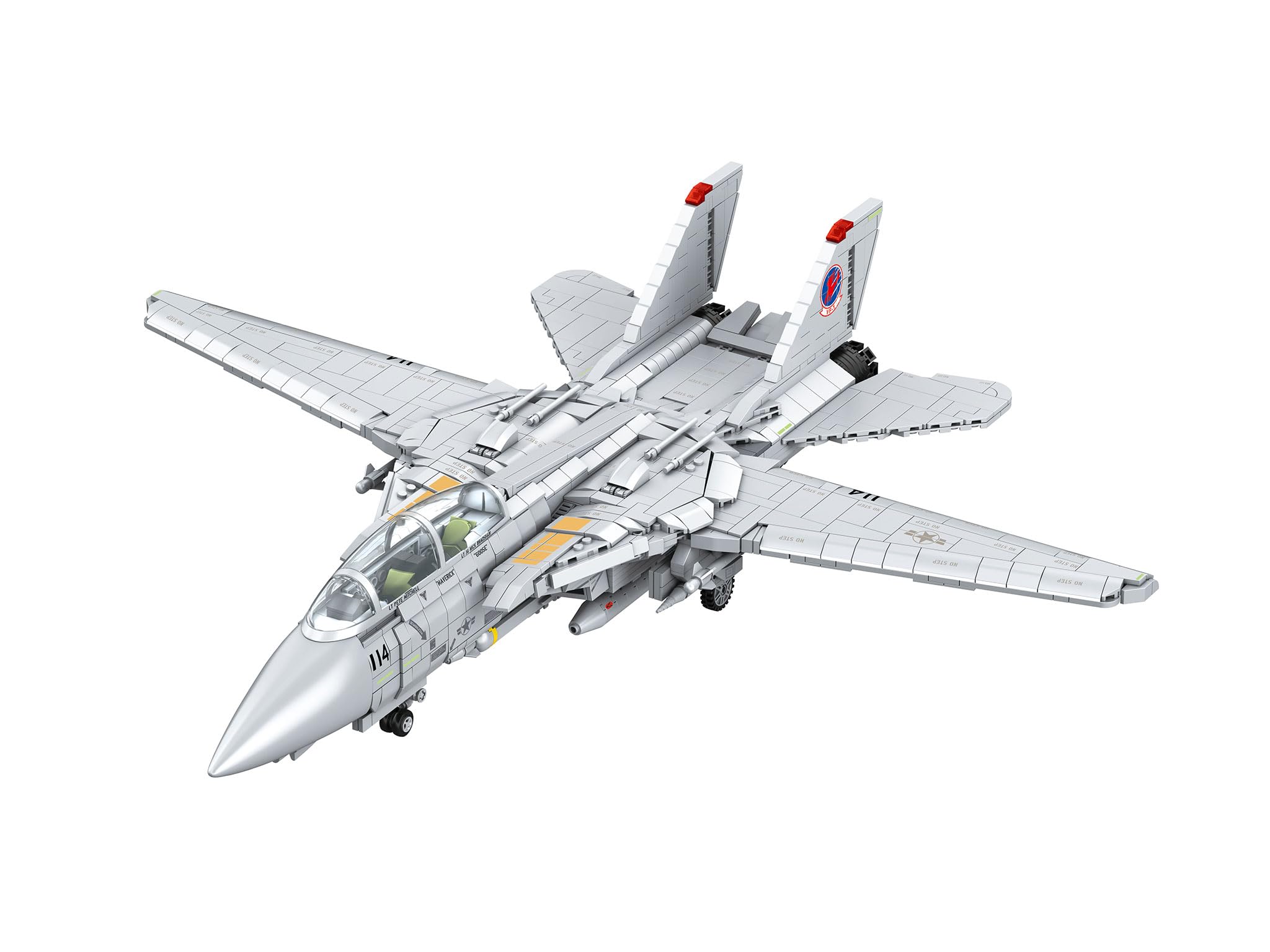 Revell Brick System F-14A Tomcat Maverick Top Gun | Klemmbausteine Kampfjet Modellbausatz 1:32 | 2687 Teile, Schwenkflügler, einklappbares Fahrwerk, 60 cm | Geschenk Filmfan | Erwachsene ab 18