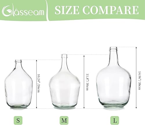 Miniatura 5 de Jarrón grande de vidrio alto, decoración de jarrones transparentes Glasseam Farmhouse de 15 pulgadas, jarrón grande moderno de gran tamaño, tarro de