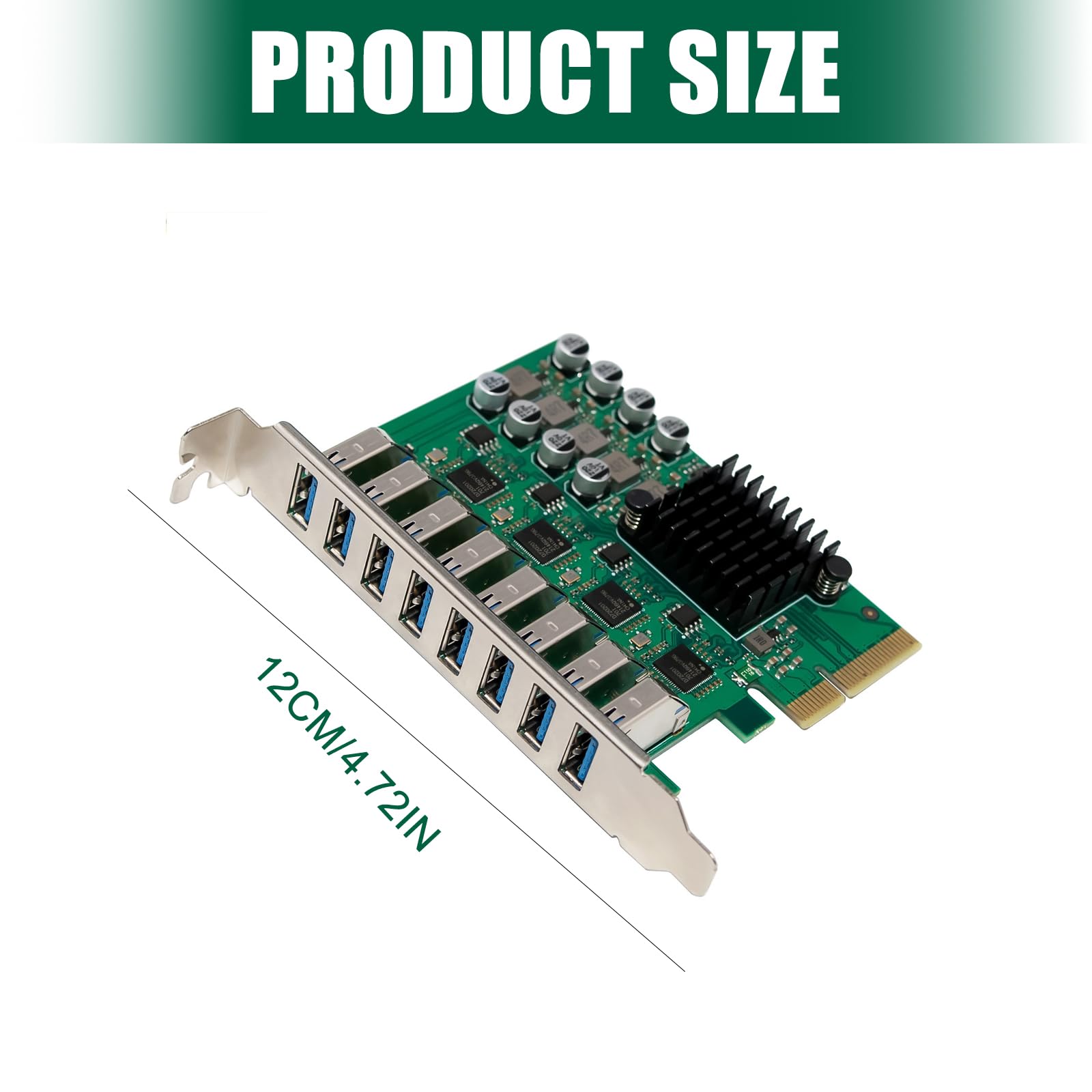 Carte d'extension USB 3.2 PCIe 8 ports pour ordinateur de bureau avec transfert de données rapide de 10 Gbit/s, prise en charge HotSwap et plusieurs appareils, USB rapide