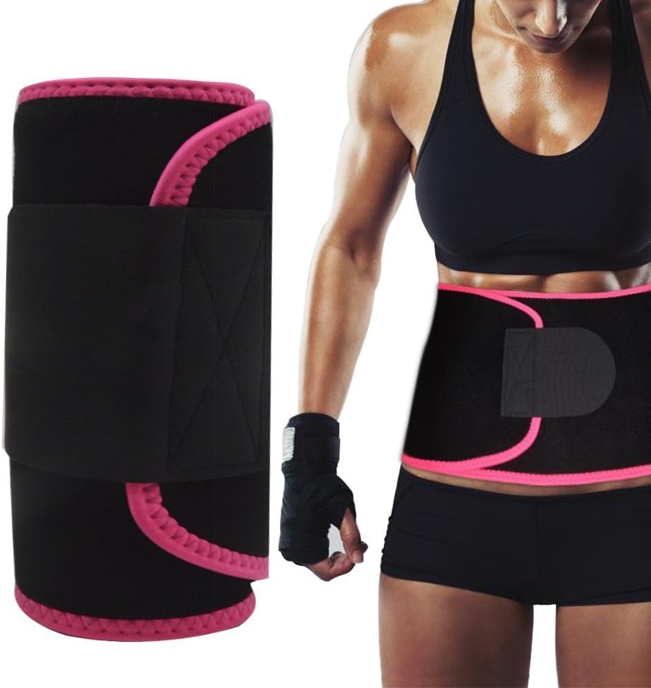 Singular point Waist Trimmer, Best Abdominal Trainer Adjustable Sweat Belt AB Belt Stomach Fat Burner Fast Weight Loss Wrap Body Shaper for Men and Women Back Lumbar Support with Sauna Suit Effect