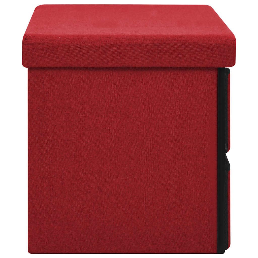 Składana ławka do przechowywania Wino Czerwone 76 x 38 x 38 cm MDF Faux Len