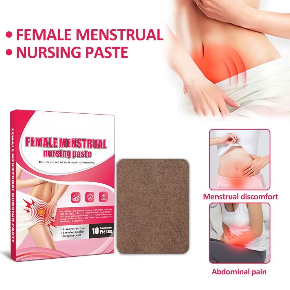 Parches menstruales menstruales para mujeres, extractos vegetales de ajenjo y angélica, eficaz contra los cólicos menstruales, dolor abdominal, 10 unidades