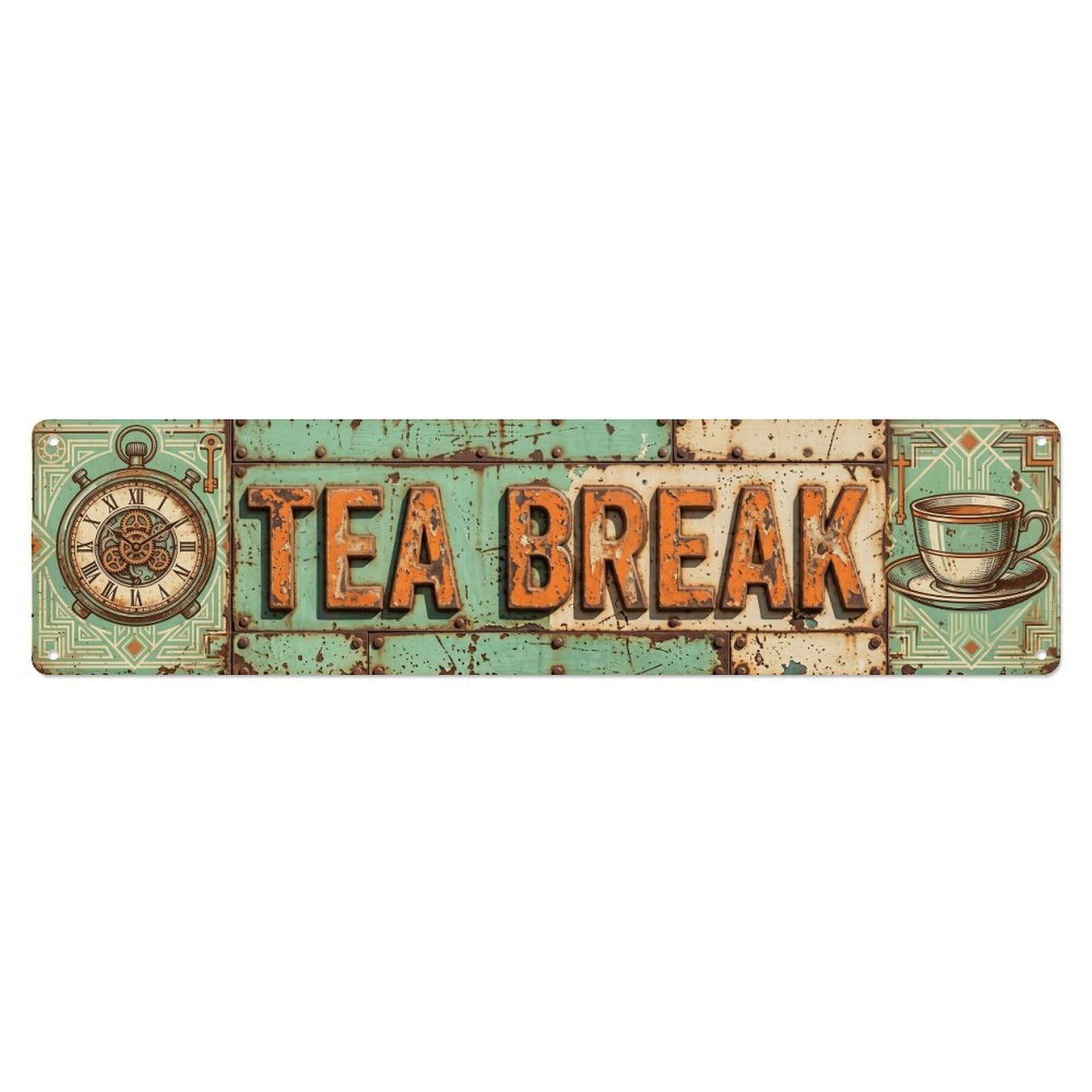 Tea Break Cafe Bar Metal Tin Sign