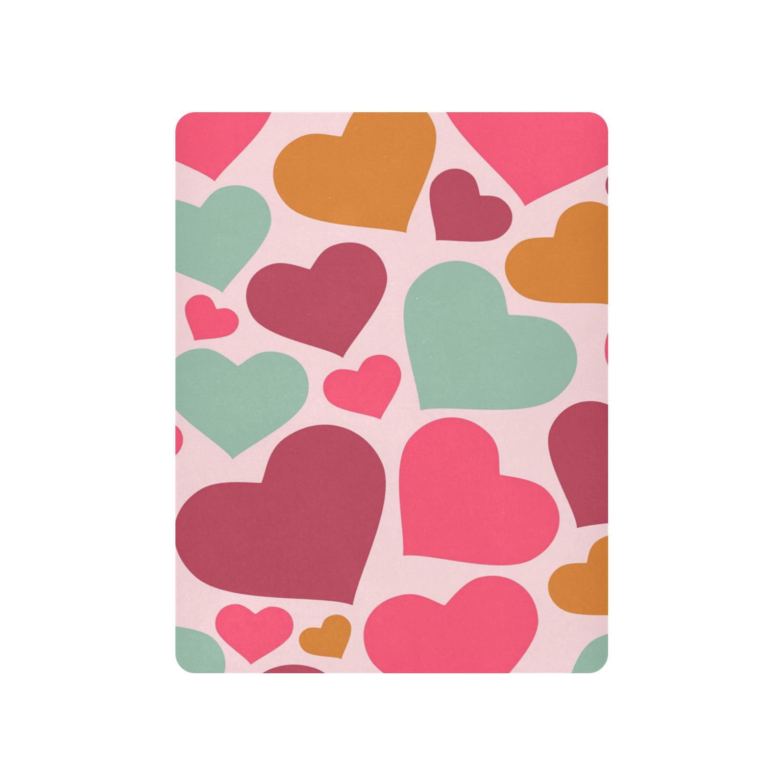 Moudou Valentine's Day Love Heart Playard Sheet for Boy Girls, Soft Breathable Fitted Toddler Sheet for Standard Playard Bed Mattress, 39 x 27 x 5 Inch