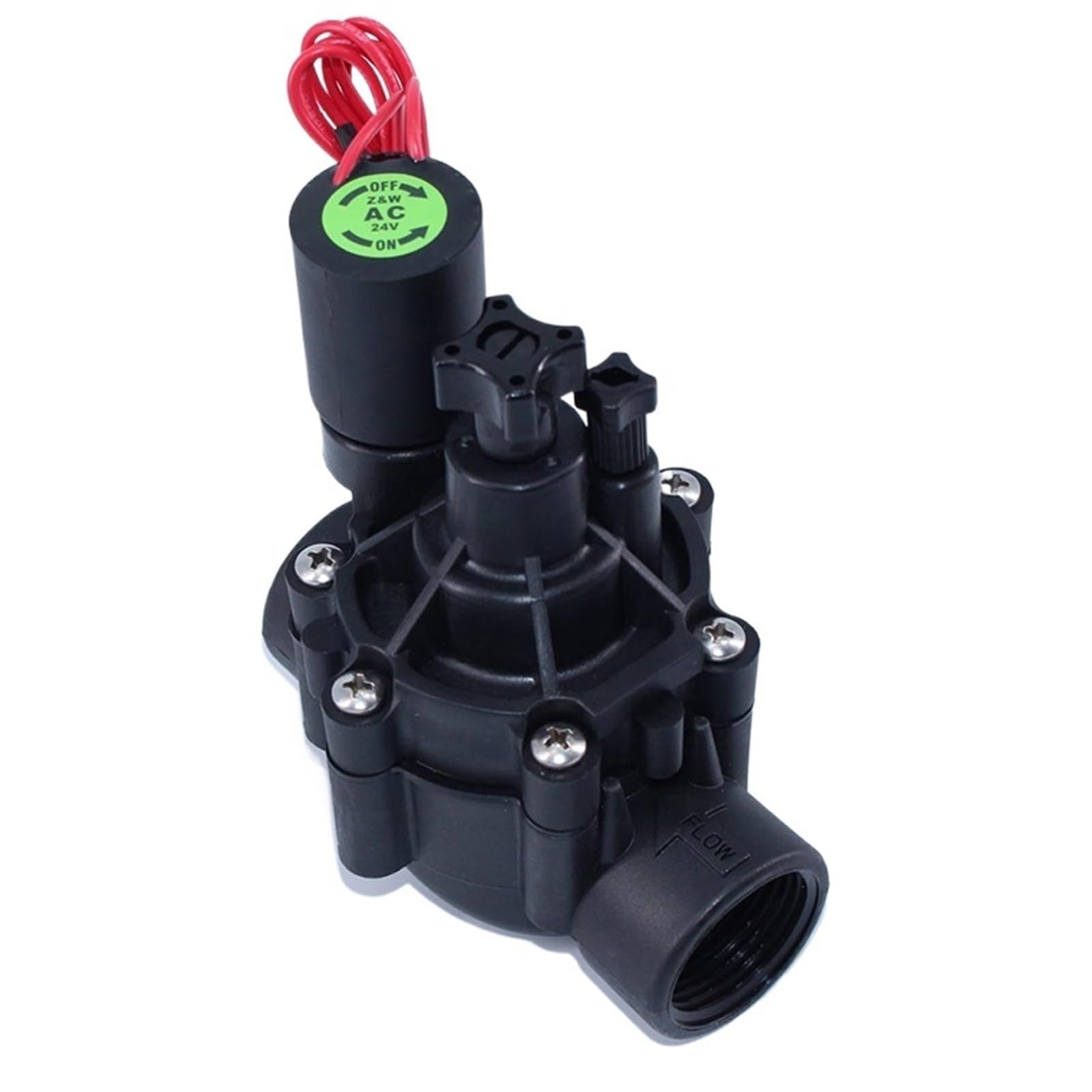 1 elettrovalvola a solenoide per irrigazione dell'acqua da 1,9 cm e 2,5 cm, con regolazione del flusso, 220 V CA, 24 V CC, 24 V CA, chiusura per irrigazione agricola (2,5 cm, CC LAT9-20 V, normalmente