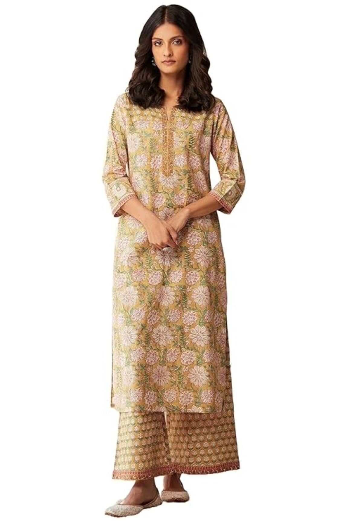 Kurta Set: Ethnicity For The Modern Woman: Redefine Your Style With Our Printed Sets, Blending Tradition And Contemporary Fashion! Yellow