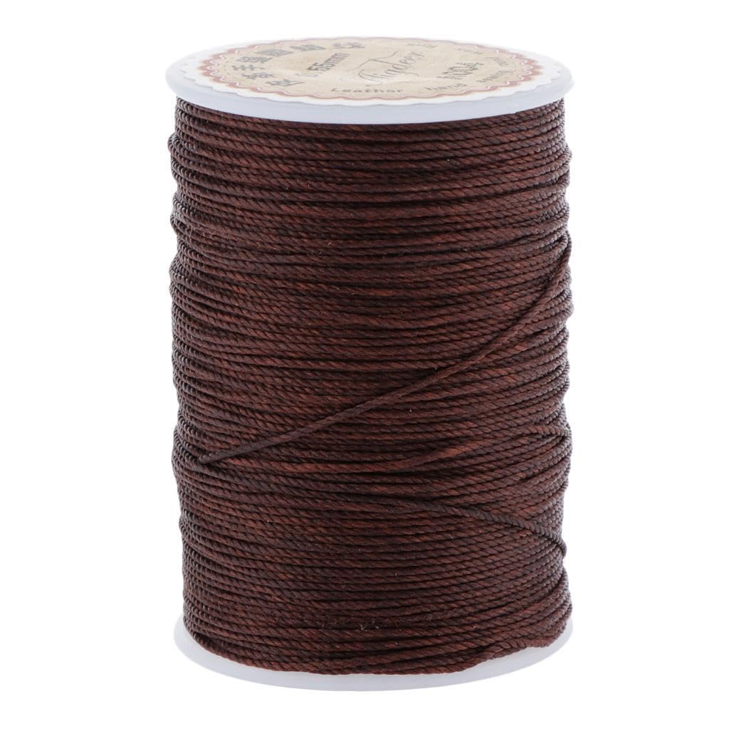 KIXZSAZ Crafting Accessories Sewing Thread Cord Beading Cords And Threads Durable Polyester Waxed Thread Upholstery Jewelry Making Tools Accessories Leather, Deep Coffee, 0.55mm