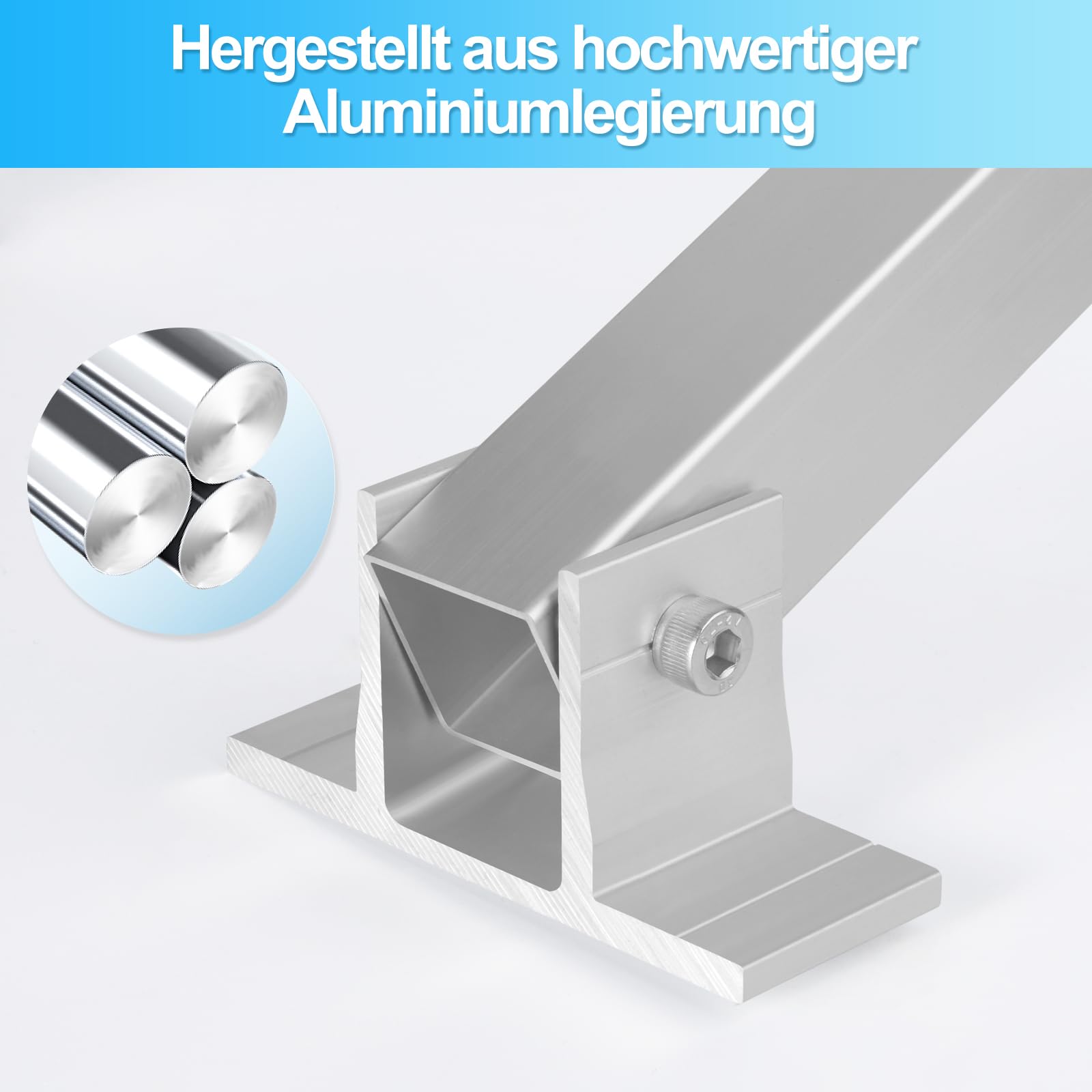 Balkonkraftwerk Halterung Befestigung für 1 Solarmodul, Solarmodul Halterung Balkon Neigungswinke 0° & 15-30°, Wandhalterung Balkonkraftwerk