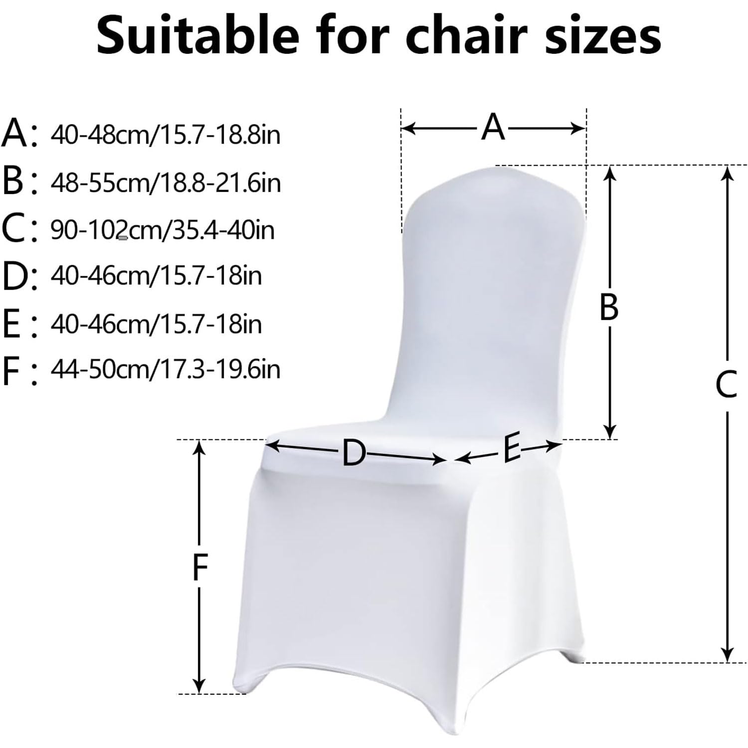 Onezebra Universele Stoelhoezen 12 Stuks - Witte Elastische Hoezen Voor Feesten En Bruiloften