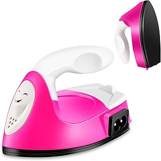 Mini Heat Press - Rose Red Mini Craft Iron for Crafts Quilting with Charging Accessories Machine for Clothes,Paste,DIY,Cra...