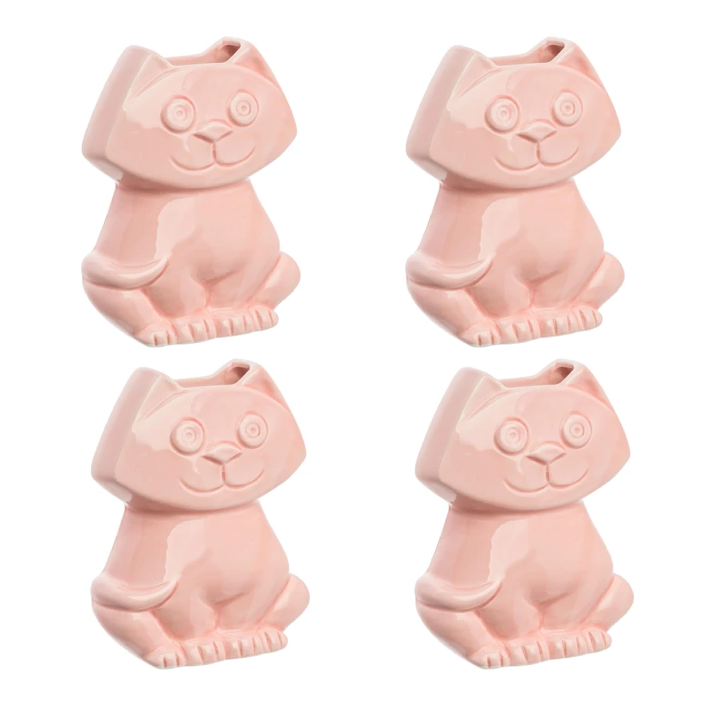 A1511 Lot de 4 humidificateurs en céramique pour fixation au radiateur Motif chat Rose