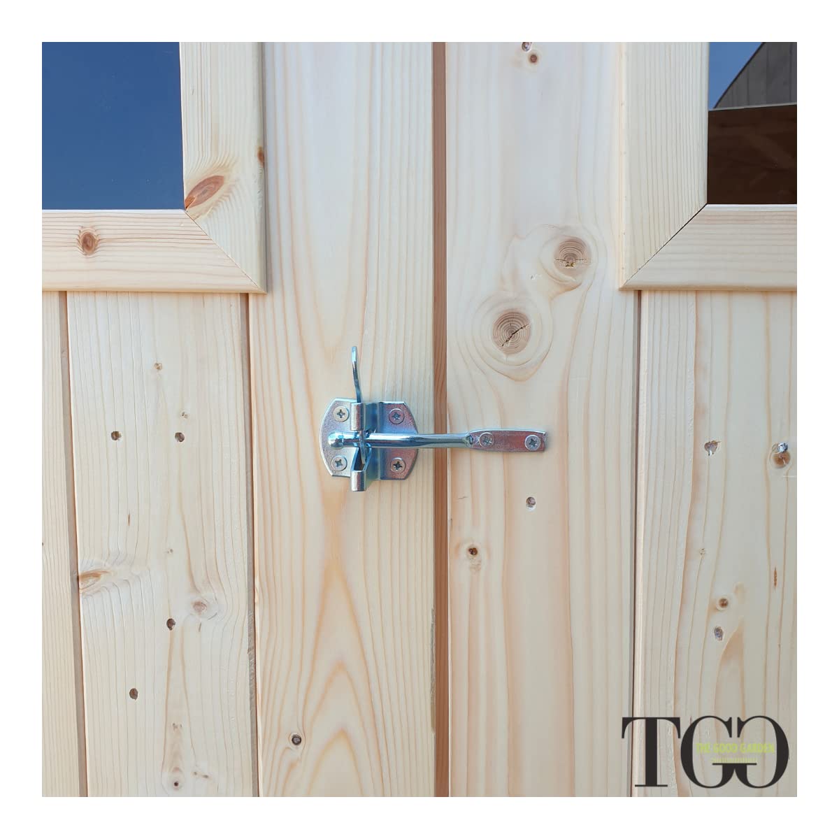 Casetta in legno da giardino Carlotta 3x3 m con porta doppia finestrata, block house in abete naturale, senza pavimento, made in Italy